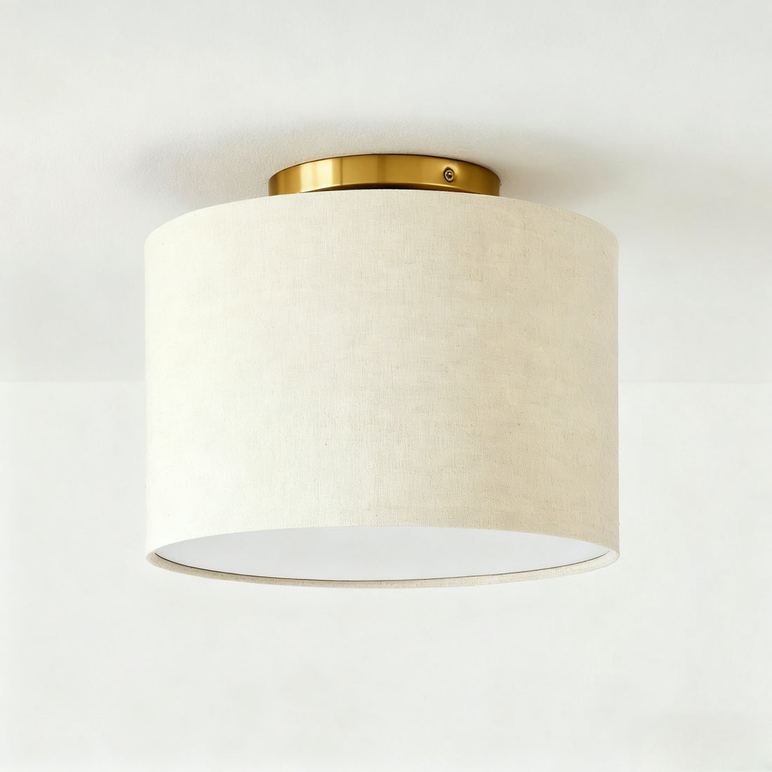 Jelvane Drum Flush Mount with Fabric Shade