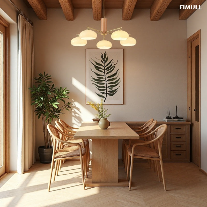 Glass Multi-Light Rustic Log Medieval Chandelier