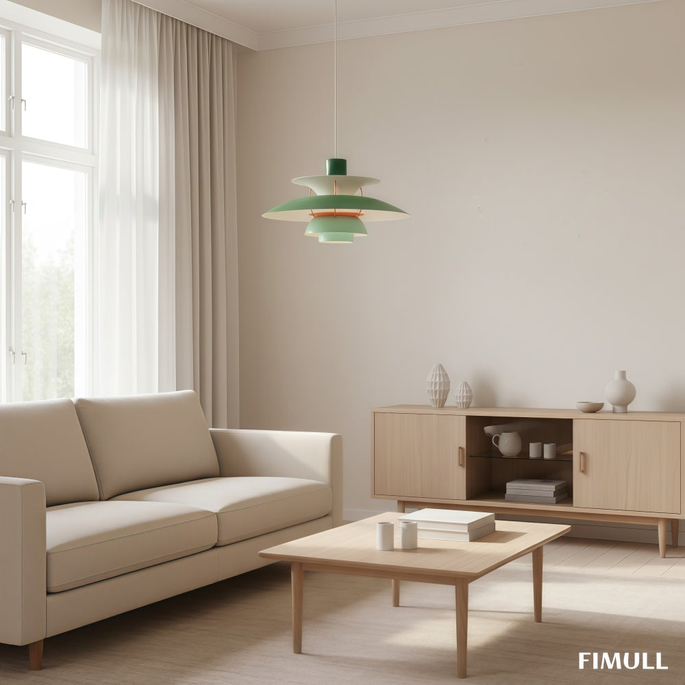 Layered Shade Pendant Light - Minimalist Metal Fixture for Dining Room