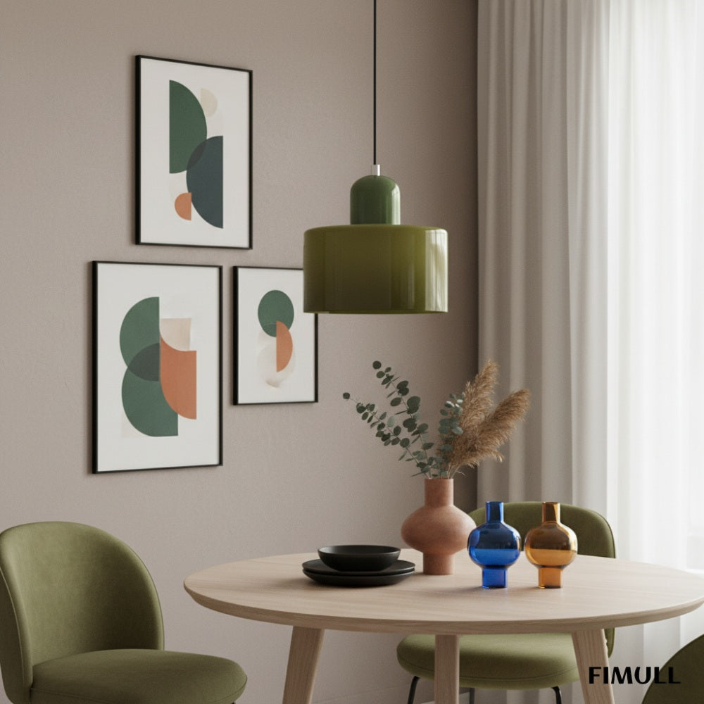 Morvella Layered Disc and Orb Pendant Lamp - Contemporary Cylinder Design for Kitchen Islands