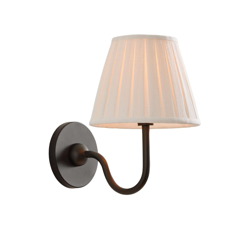 Vintage Swan Brass Fabric Wall Lamp