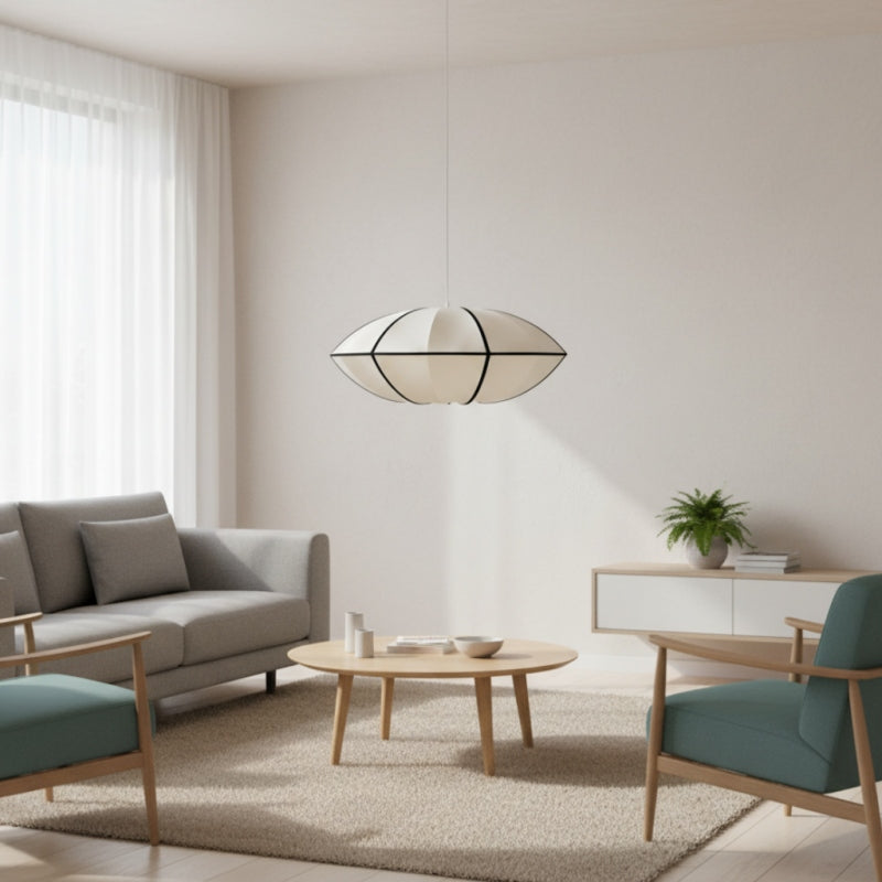 Nordic Fabric Pendant Light - Retro Lantern Pendant Lamp for Bedroom