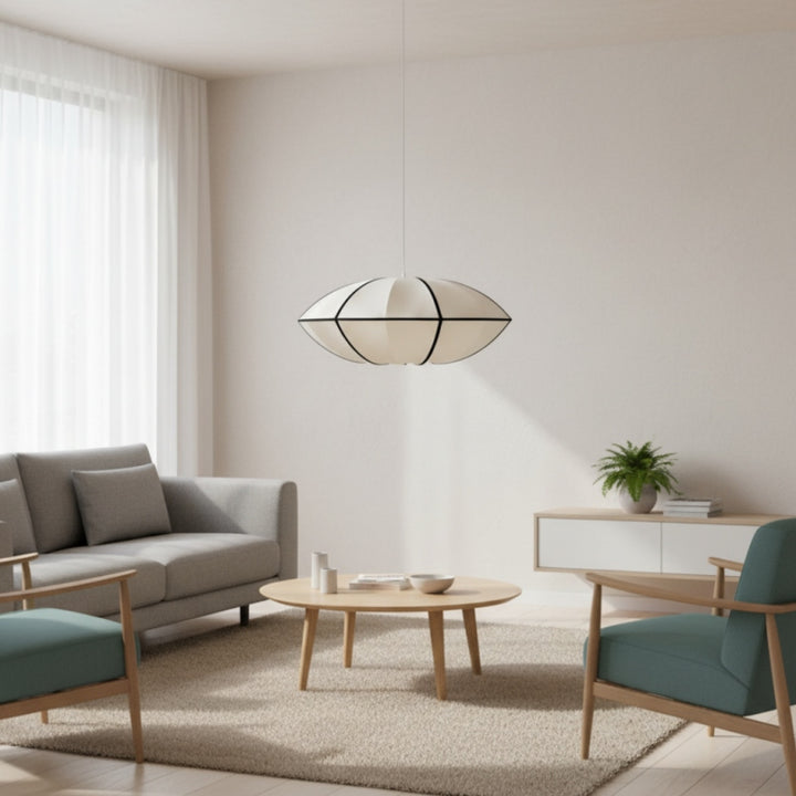 Nordic Fabric Pendant Light - Retro Lantern Pendant Lamp for Bedroom