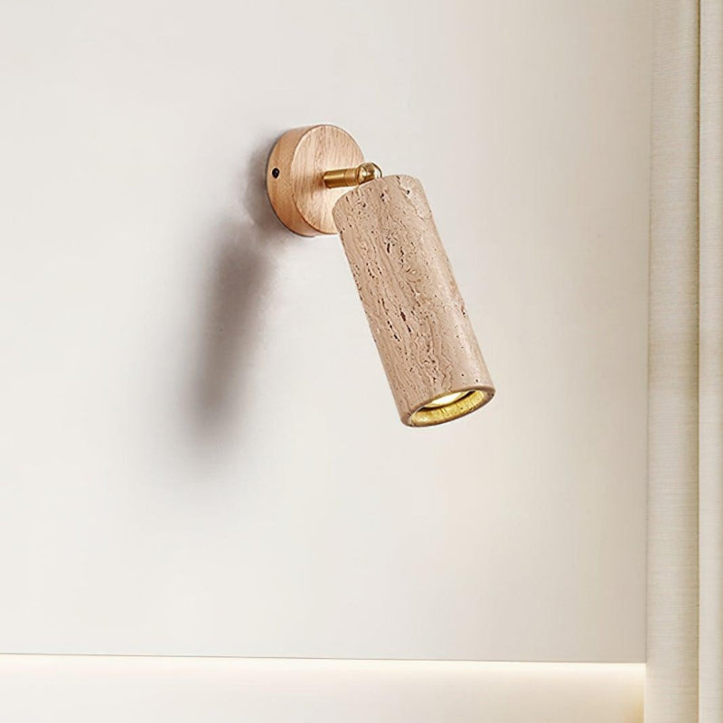Adjustable Travertine Cylindrical Tube Wall Lamp