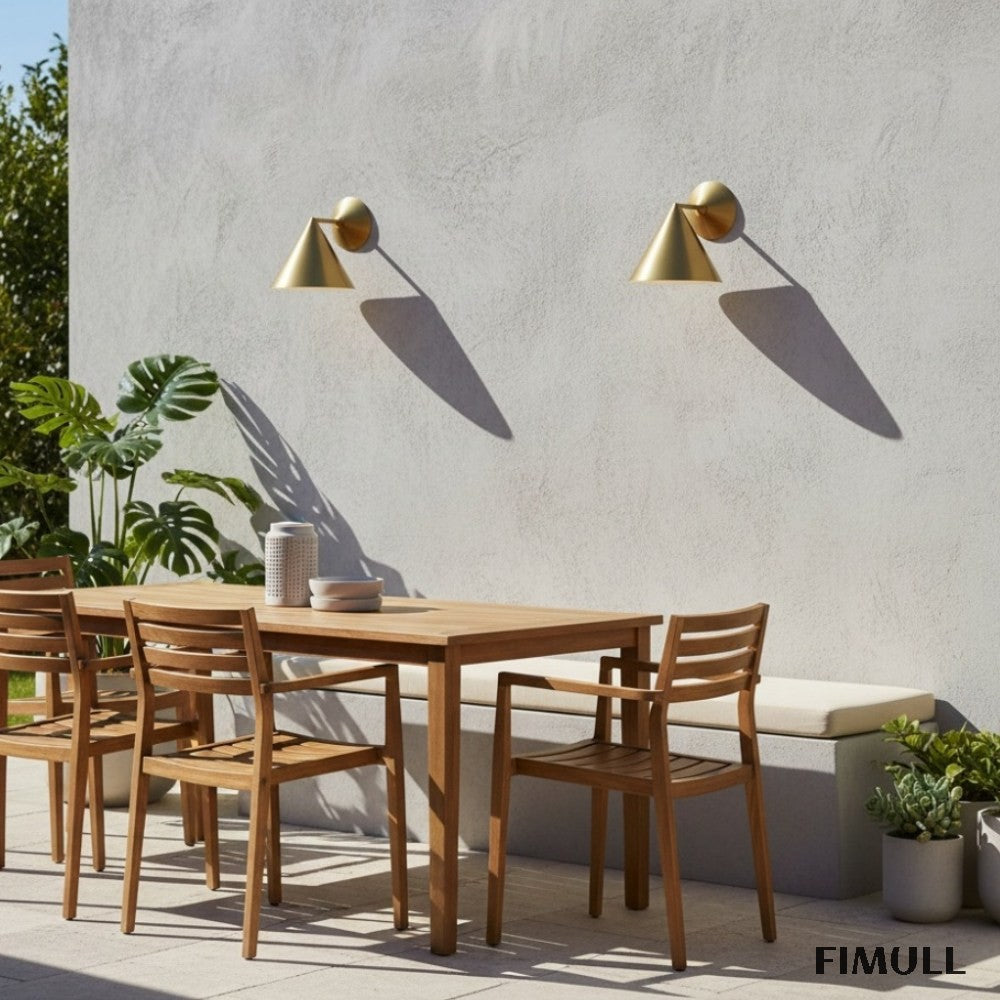 Brivana Metal Outdoor Wall Light - Modern Cone Sconce for Hallway