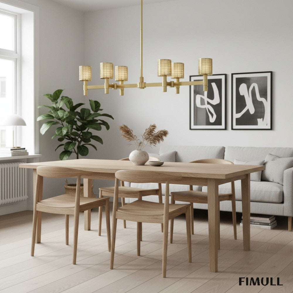 Galvia Adjustable Metal Chandelier  - 6-Light Champagne Bronze Design