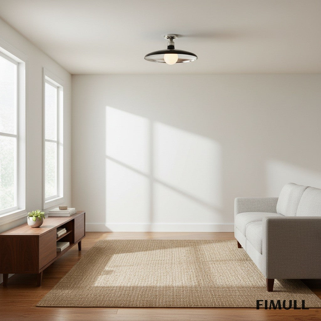 Forvara Rustic Metal Ceiling Light - Black Flush Mount for Entryway