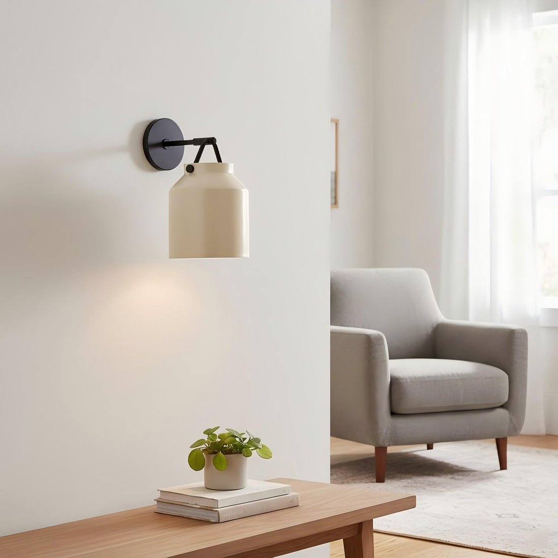Hanton Brass Damp Rated Sconce - Modern Glass Wall Light for Bathroom