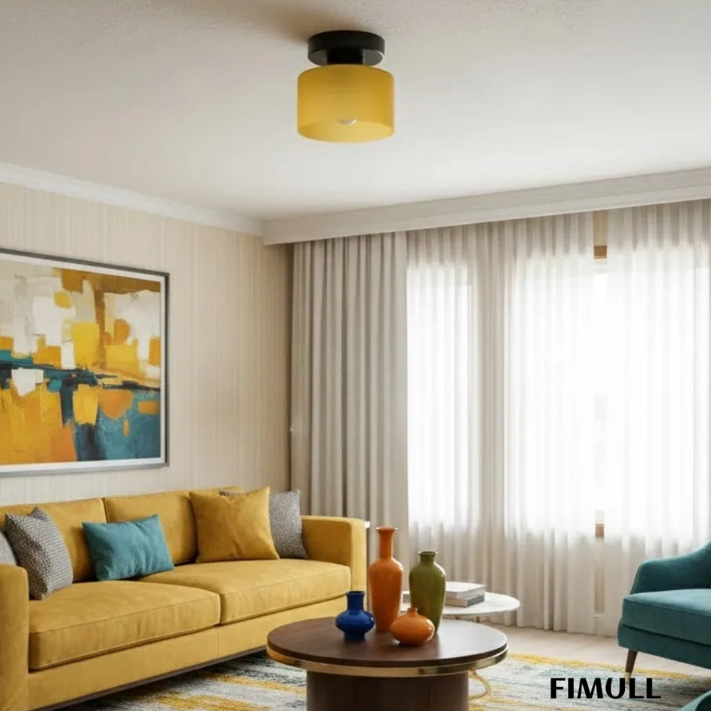 Moriglaze Sleek Cylinder Ceiling Lamp - Colourful Flush Mount Ceiling Light for Hallway