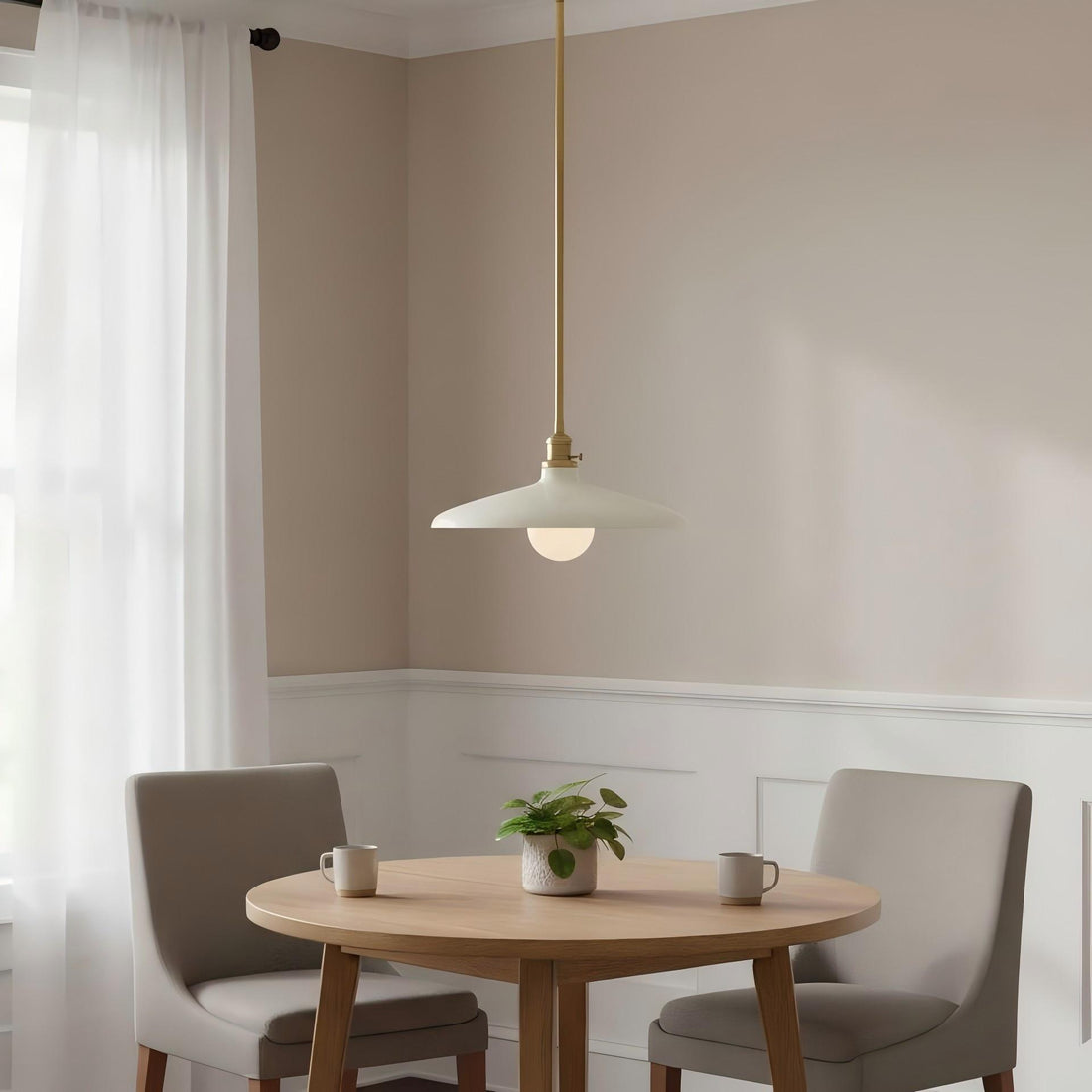 Forvara Rustic Pendant Light - Adjustable Metal Pole Lamp for Kitchen