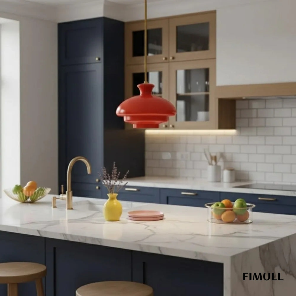 HaloVita Sculptural Glass Pendant Lamp - Bauhaus Bowl Shape Lighting for Living Areas