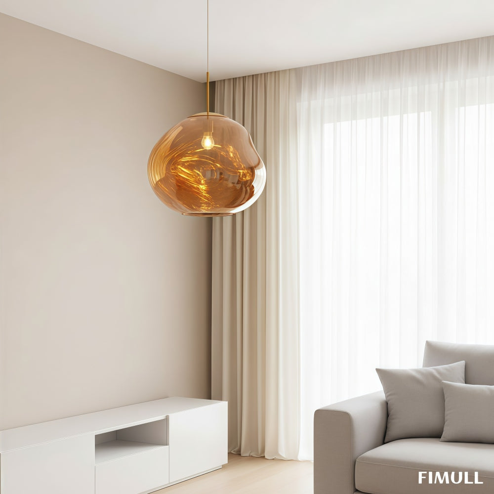 Moderne Pendelleuchte mit geschmolzenem Glas-Effekt für das Wohnzimmer
