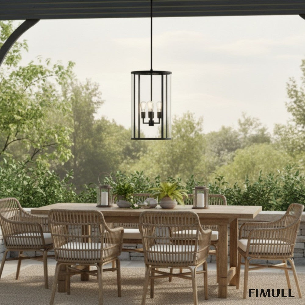 Ferrix Industial Iron Pendant Lamp - Glass Outdoor Lantern Lighting