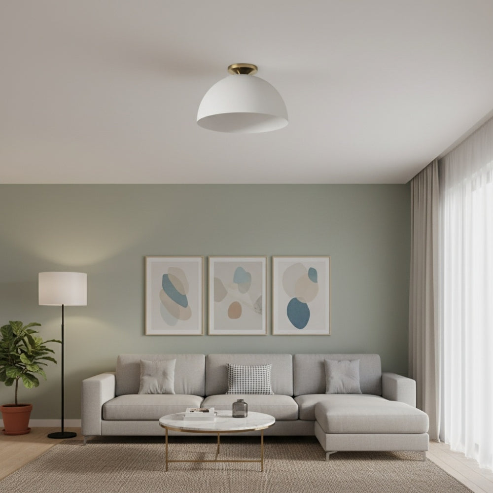 Parvion Metal Bowl Ceiling Lamp - Modern Flush Mount Light for Hallway