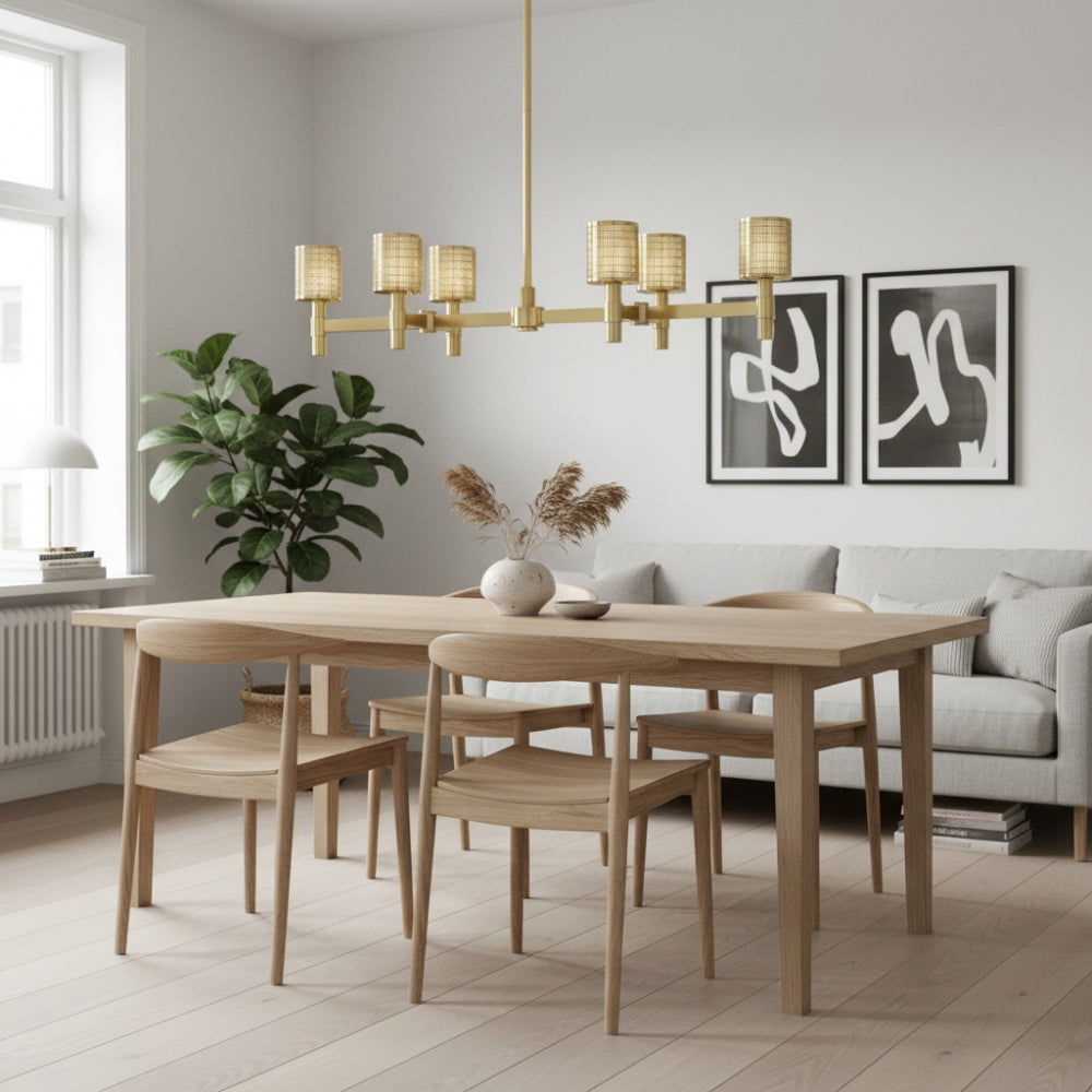 Galvia Adjustable Metal Chandelier  - 6-Light Champagne Bronze Design