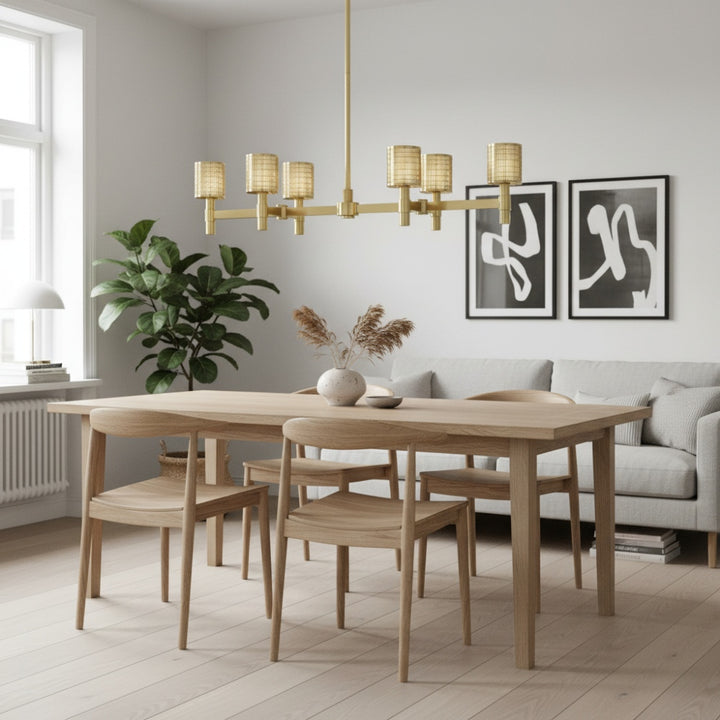 Galvia Adjustable Metal Chandelier  - 6-Light Champagne Bronze Design