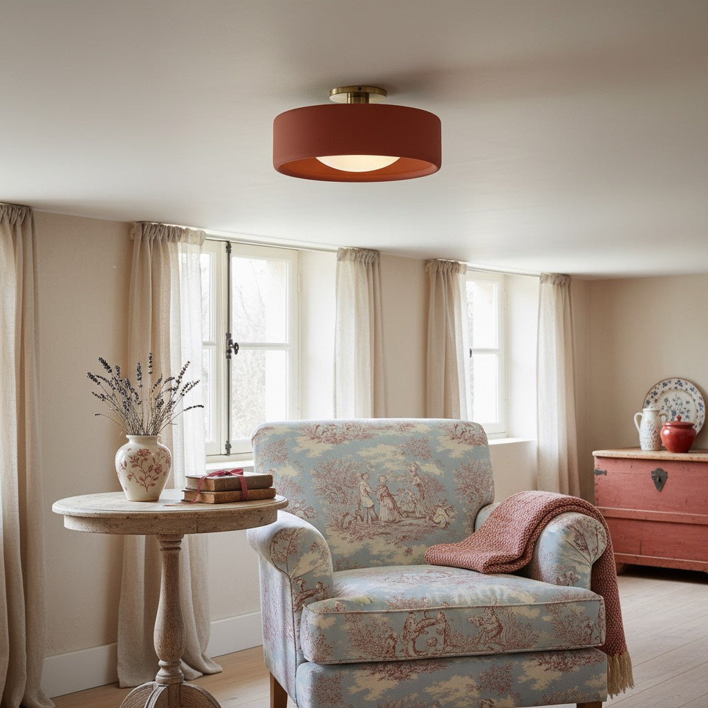 Cerova Moderne Deckenleuchte aus Porzellan – Eleganter elfenbeinfarbener Schirm