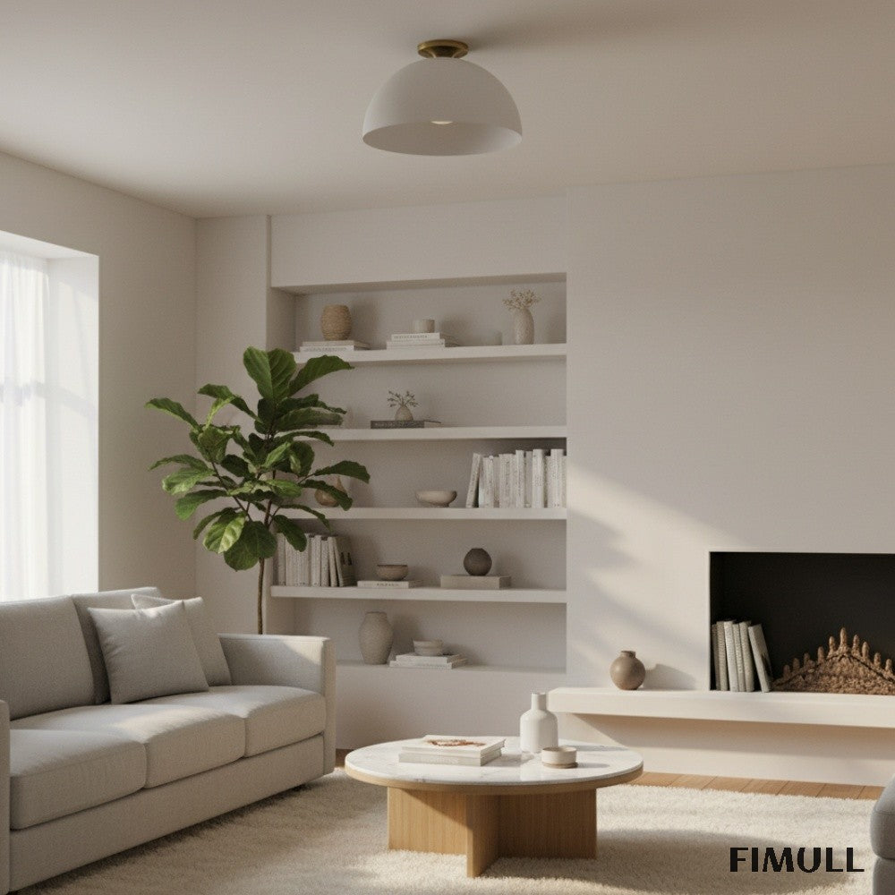 Parvion Metal Bowl Ceiling Lamp - Modern Flush Mount Light for Hallway