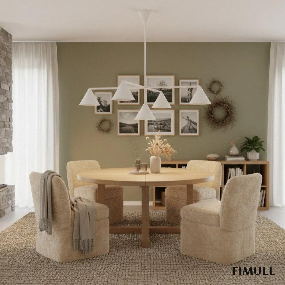 Brivana Modern Metal Chandelier - Black Cone Pendant Lamp for Office