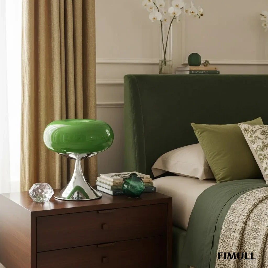 Lollora Rounded Sculptural Lamp - Contemporary Bauhaus Glass Table Light for Bedside