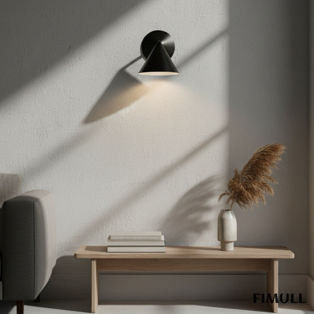 Brivana Modern Metal Wall Light - Cone Brass Sconce for Hallway