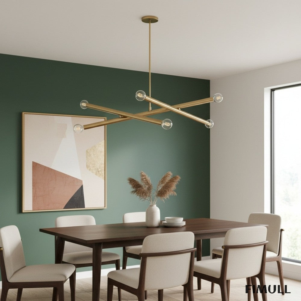 Borvia Metal Arm Chandelier - Modern Adjustable Trace Lamp for Hallway