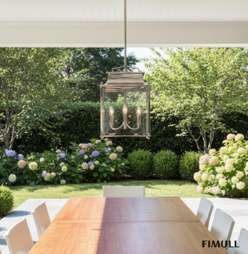 Yolvira Lantern Outdoor Pendant Light - Metal Modern Light for Porch