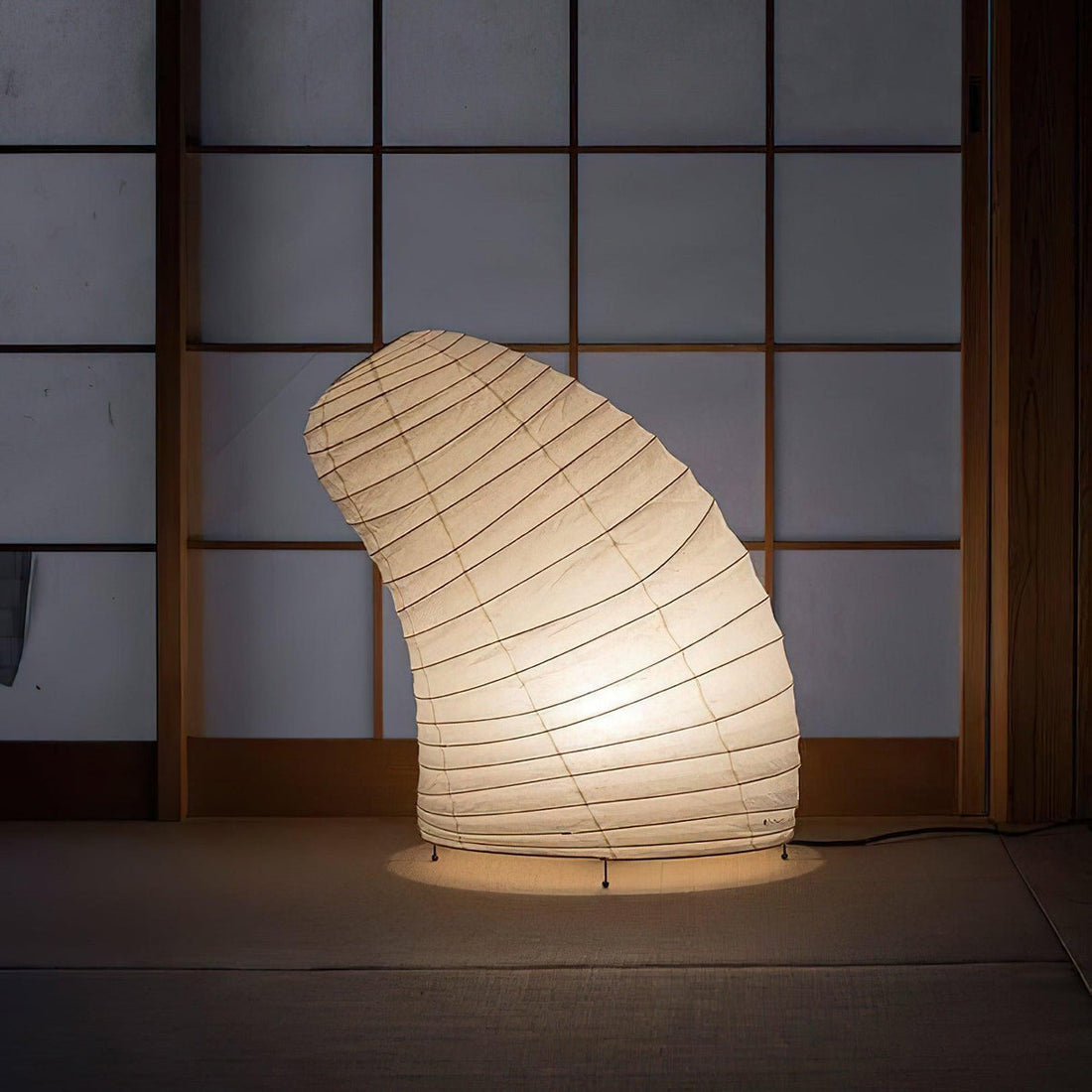Japanisch inspirierte Papiertischlampe – Maulbeerpapierlampe fürs Schlafzimmer