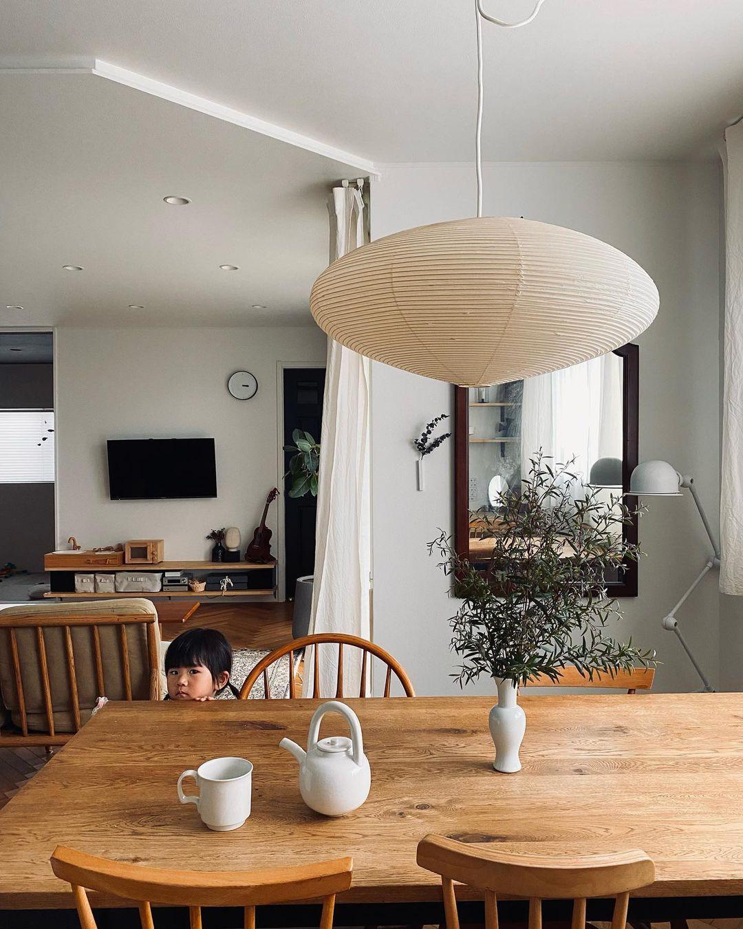 Washi Paper Pendant Lamp - Handcrafted Mulberry Light for Cozy Room