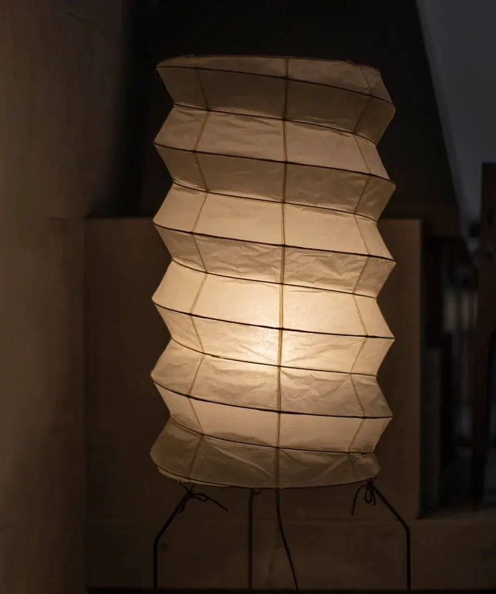 Japandi-Style Floor Lamp - Rice paper Pleated Lamp for Bedroom