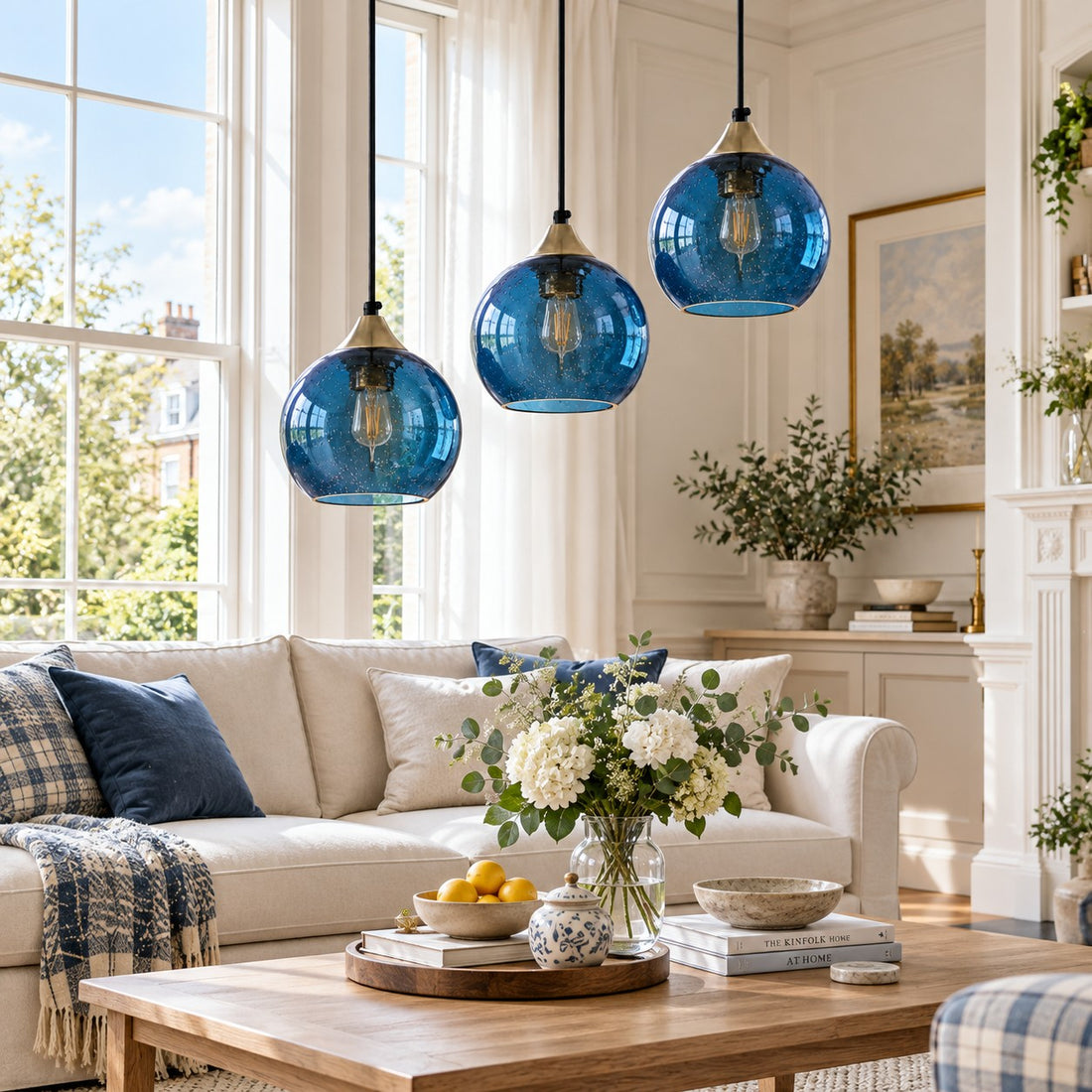 Bubble Glass Globe 3 - Light Single Pendant Light With Adjustable Cord