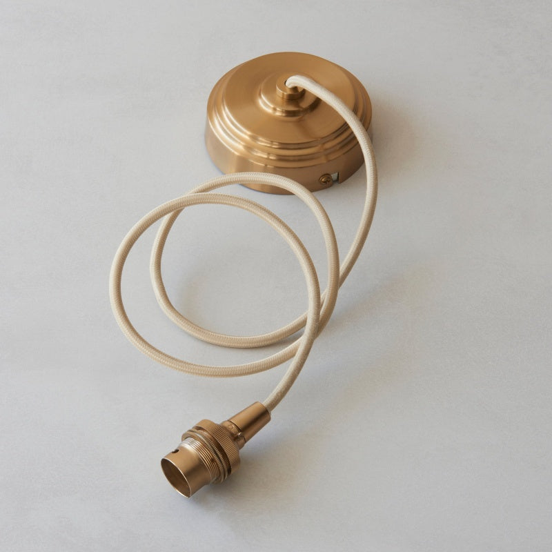 Plaitar Modern Brass Pendant Light - Minimalist Ceiling Fixture with Braided Cord for Hallways