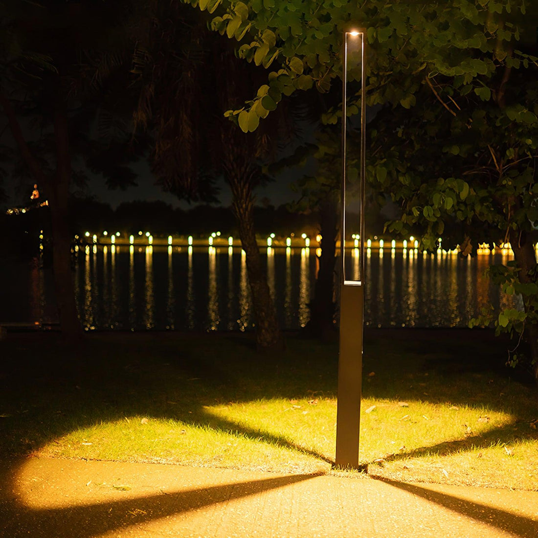 Modern Pole Outdoor Light - Geometric Post Garden Street Lamp