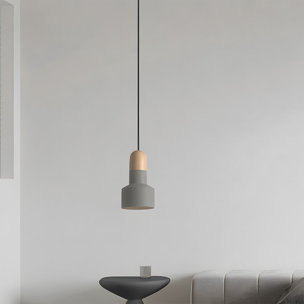 Colorful Minimalist Pendant Light - Cement Fixture for Living Room