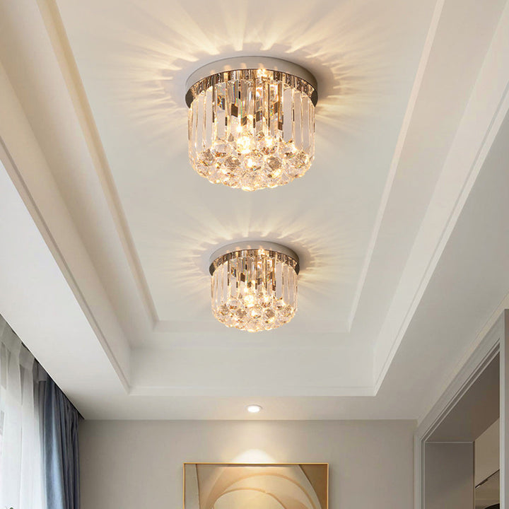Luxury Crystal Ceiling Light - Modern Square Fixture for Living Room