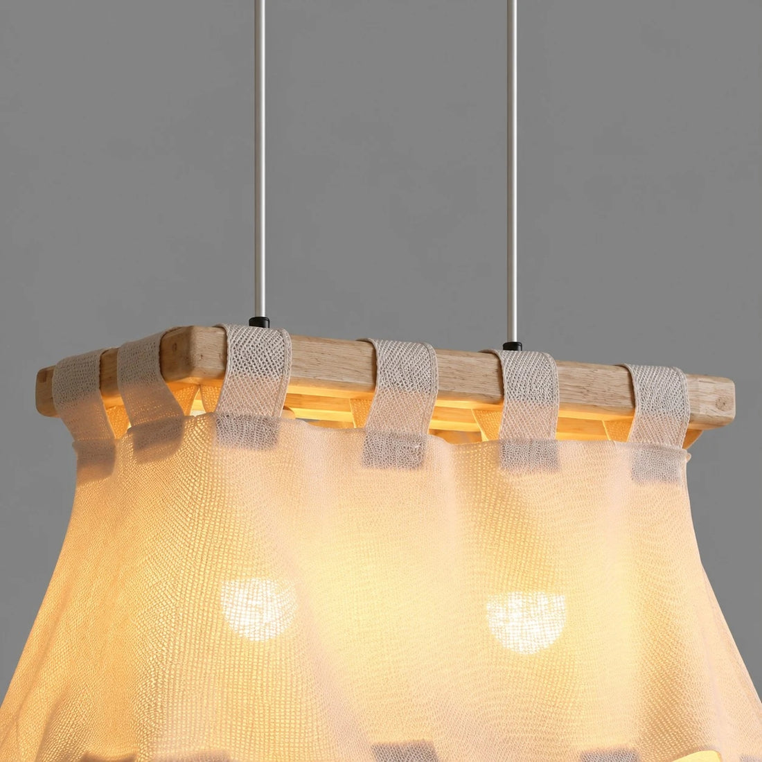Warm 3000K illuminated fabric pendant shade