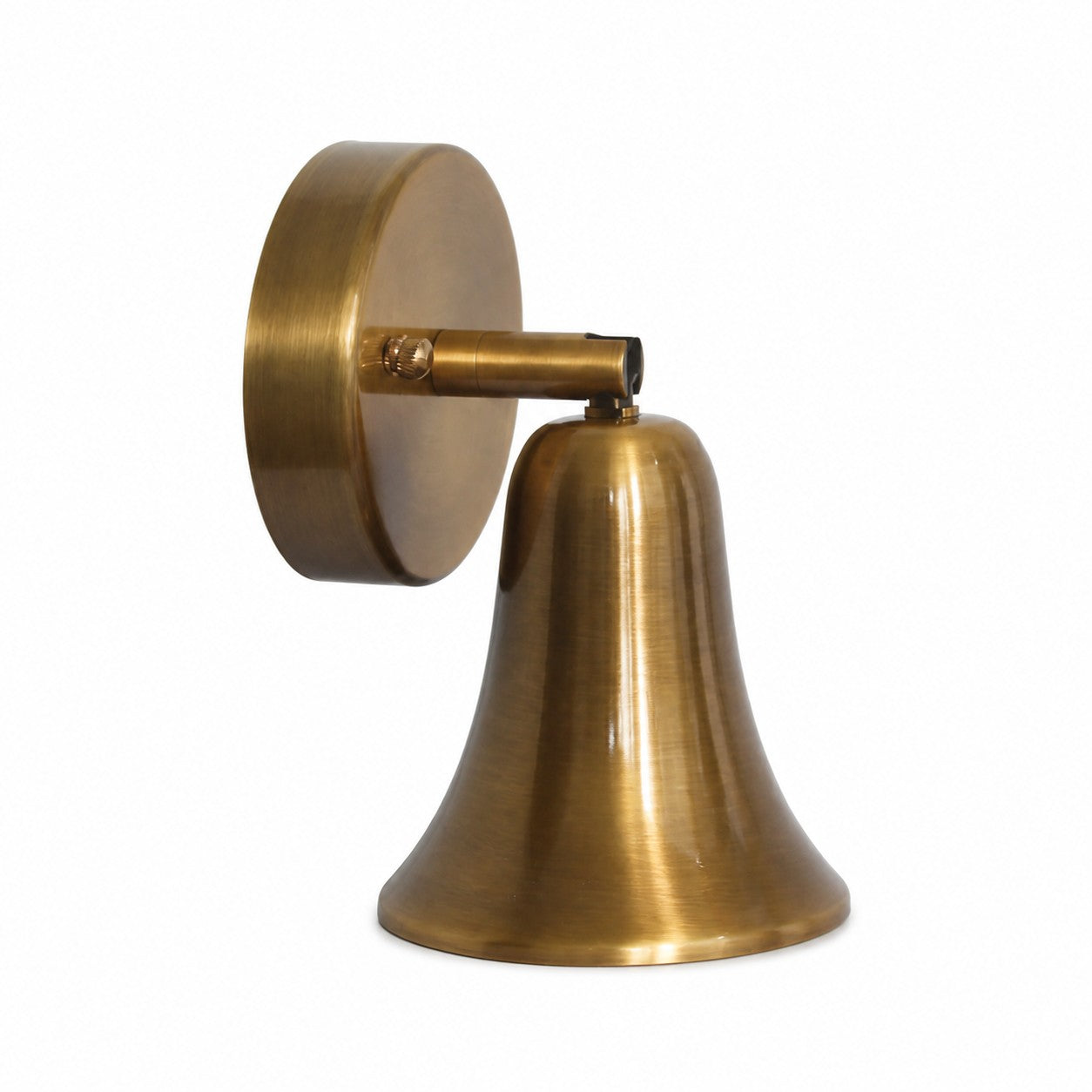 Vintage Brass Adjustable Wall Sconce with Cone and Bell Shade Options