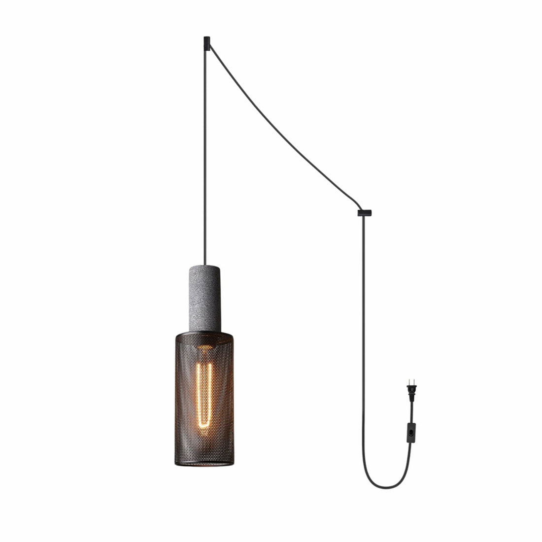 Perforated Iron Plug-In Pendant Light