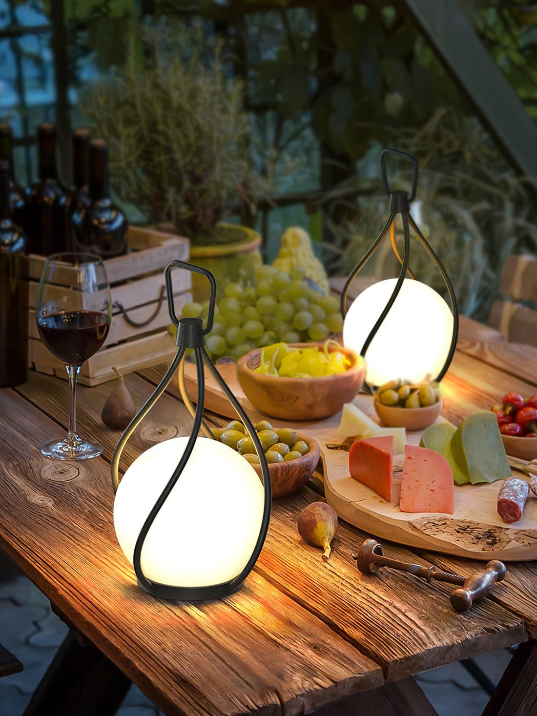 Orb Lantern Table Lamp - Rechargeable LED Light for Indoor & Patio
