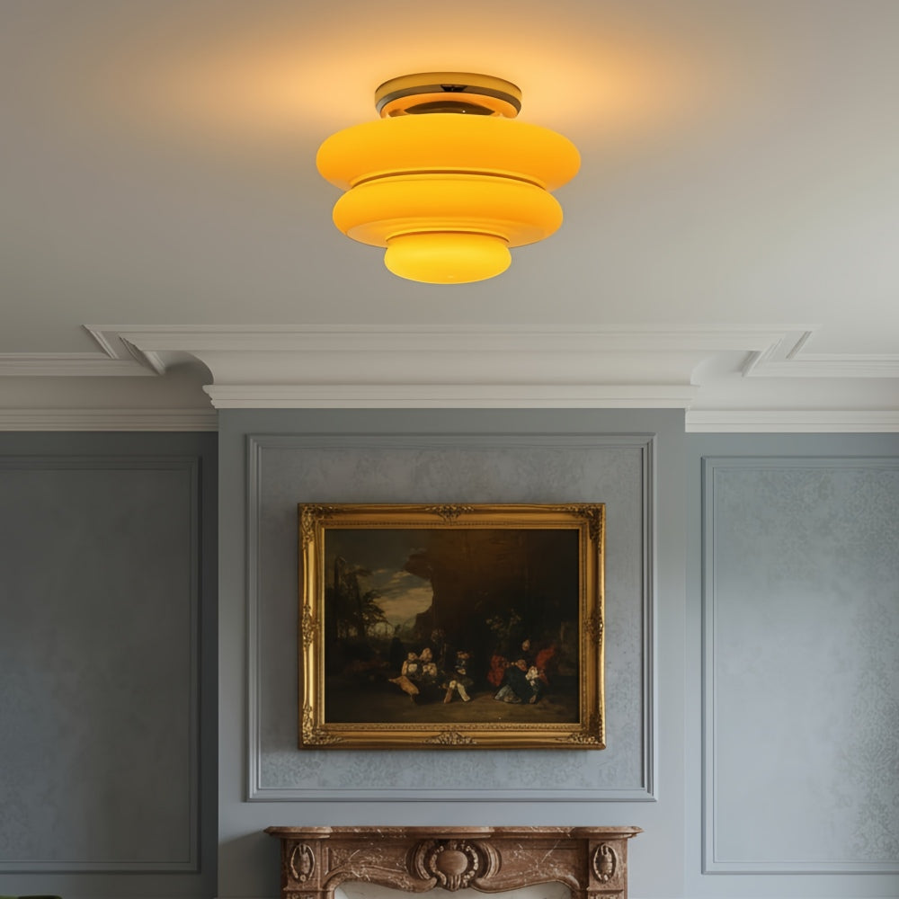 Cirren Contemporary Geometric Ceiling Lamp with Layered Rings - Stylish Modern Lighting for Dining Room