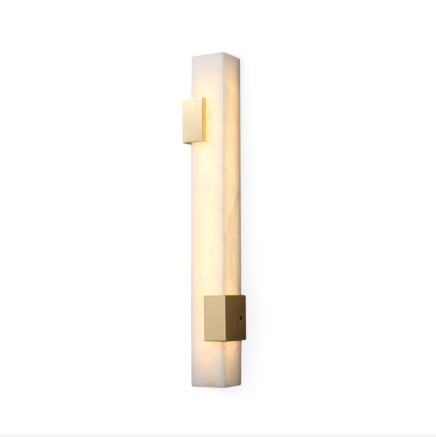 Alabaster Wall Sconce - Modern Brass Bar Light for Hallway or Bedroom