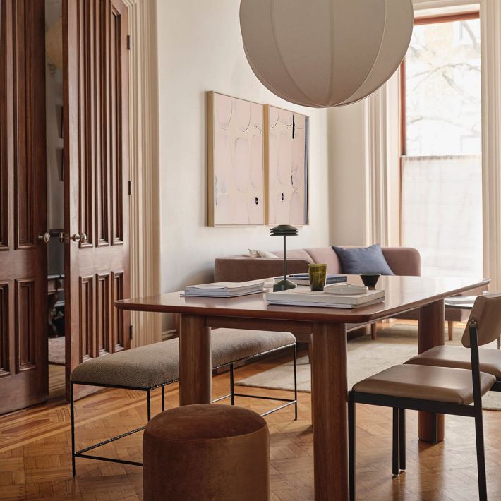 Pendelleuchte Alvian – Leinenschirm mit verstellbarer Höhe für gemütliches Essen