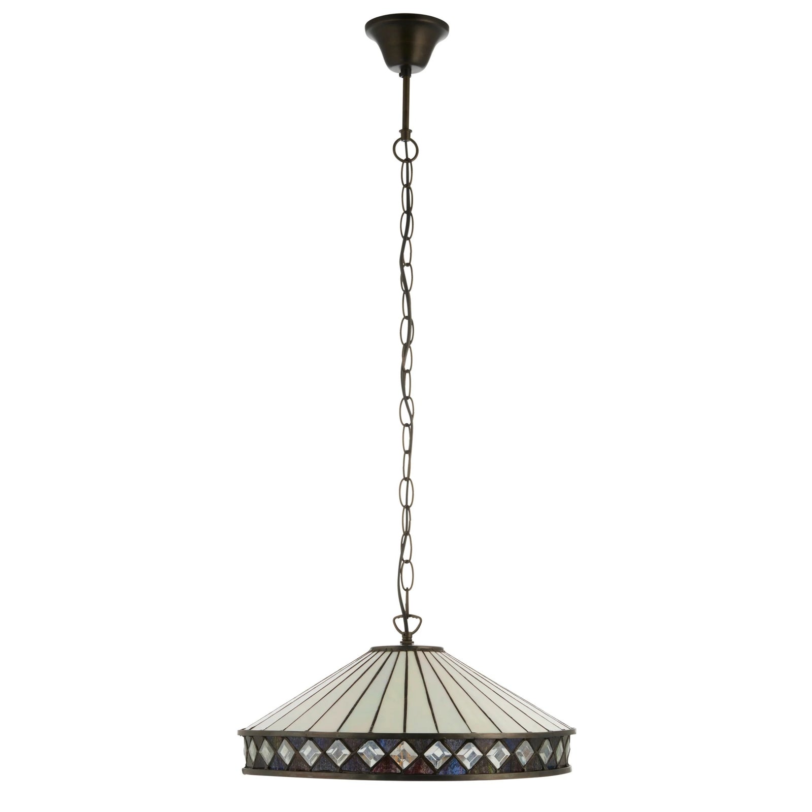 TF Fargo Pendant Light - Tiffany Style Lighting with an Art Deco Shade and Adjustable Chain