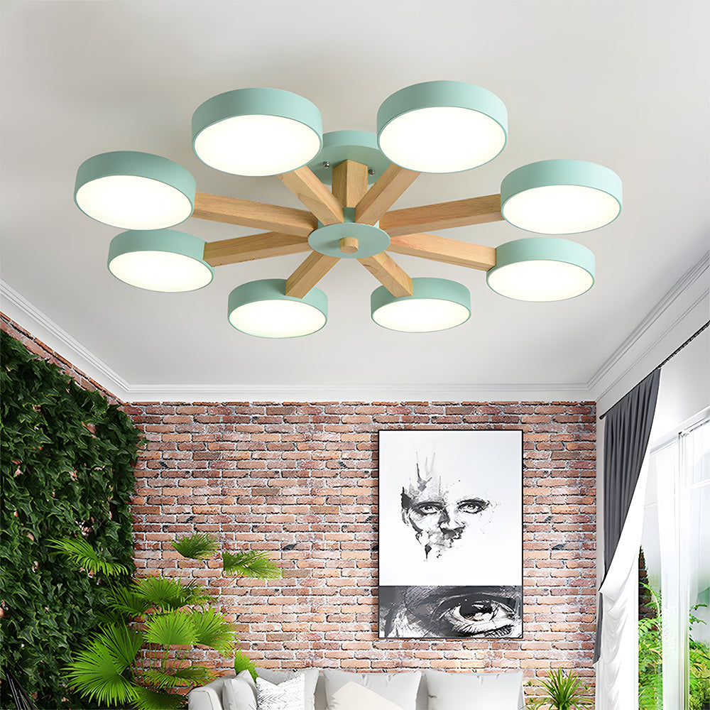 Branch Round Ceiling Lamp - Nordic Multi Fixture for Living Room