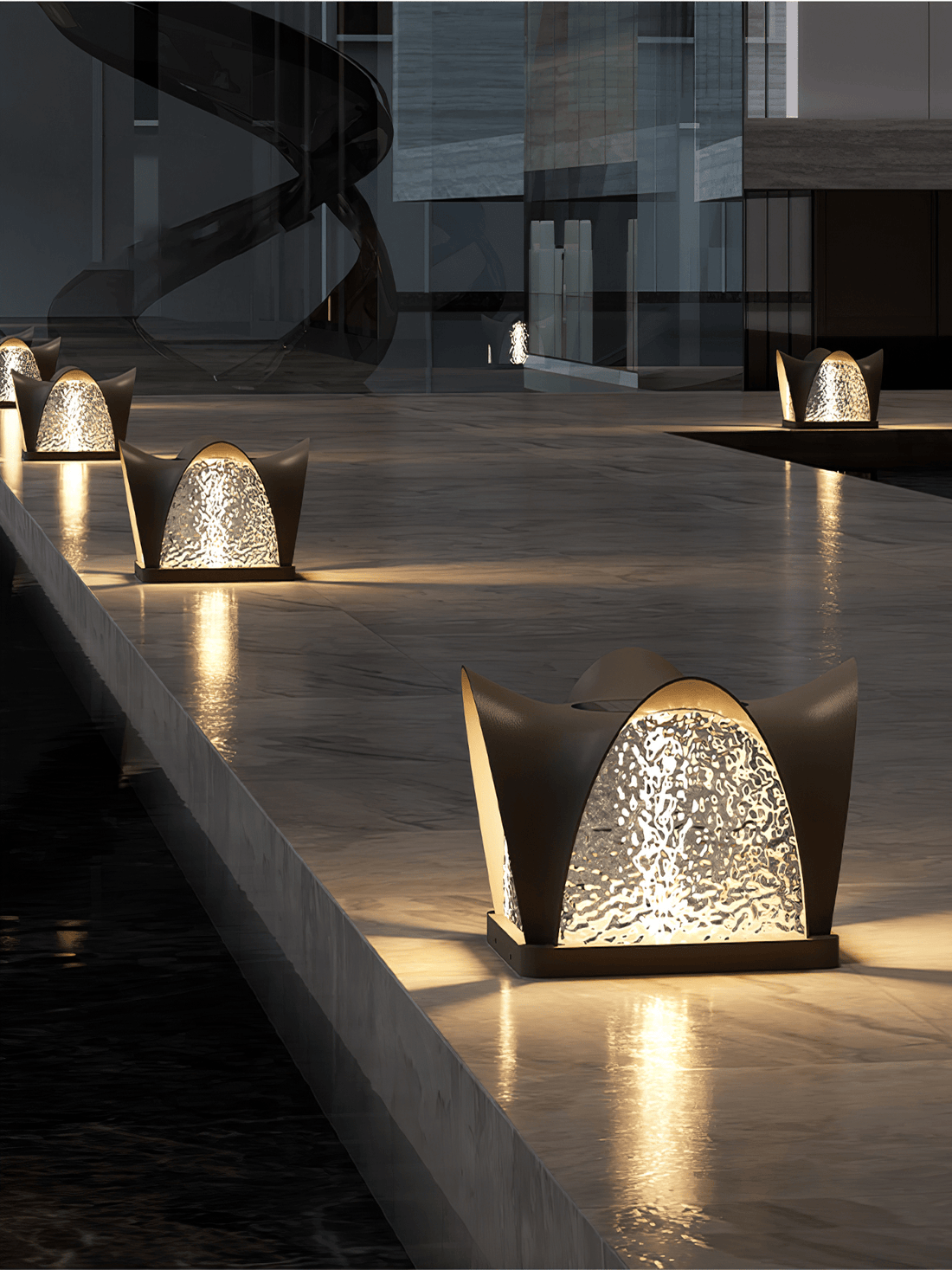 Modern Outdoor Lantern - Solar LED Lamp for Garden, Patio & Walkway