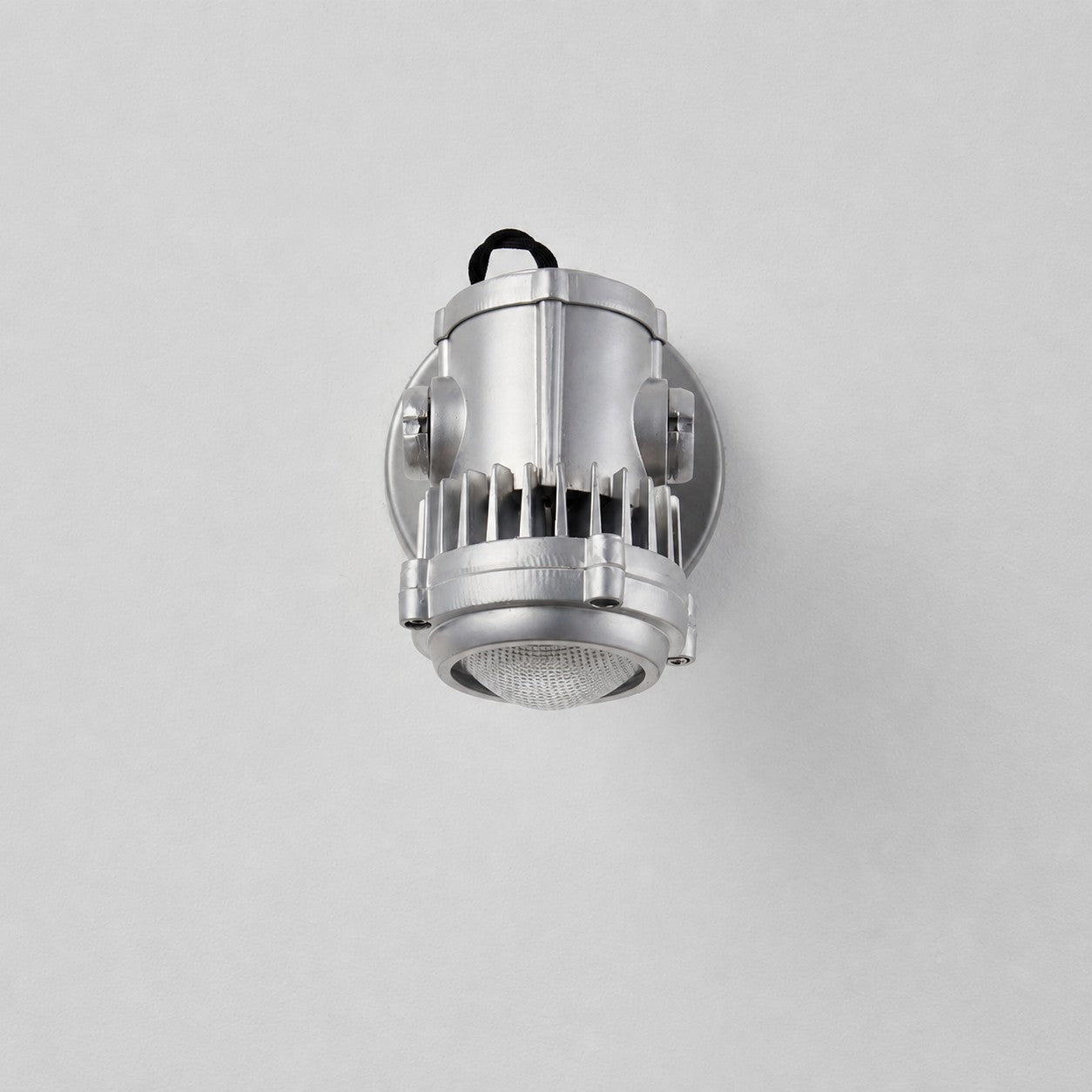Brushed Silver Industrial Spotlight Wall Sconce