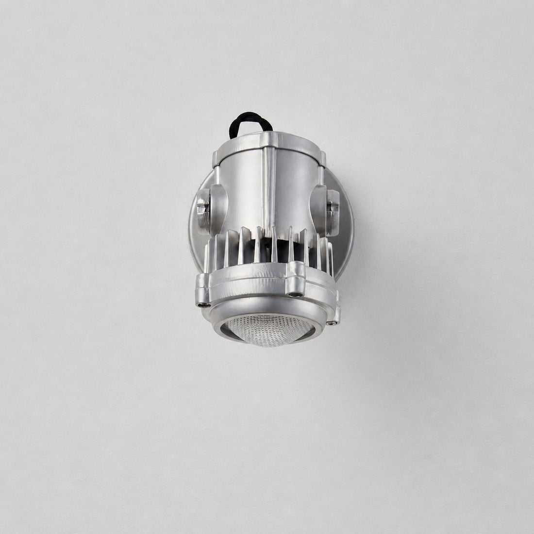 Brushed Silver Industrial Spotlight Wall Sconce