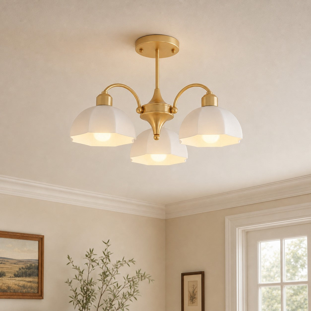 Milk Glass Chandelier