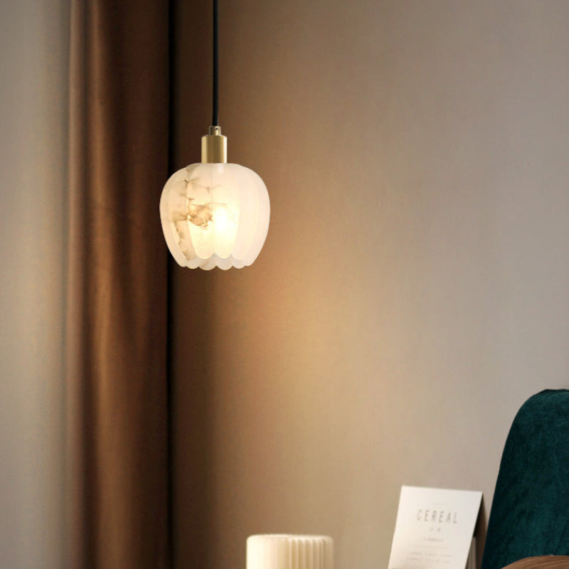Modern Bud Alabaster Pendant Light
