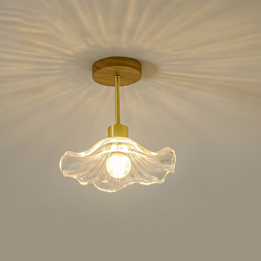 Flower Glass Ceiling Light - Elegant Floral Hallway Lighting
